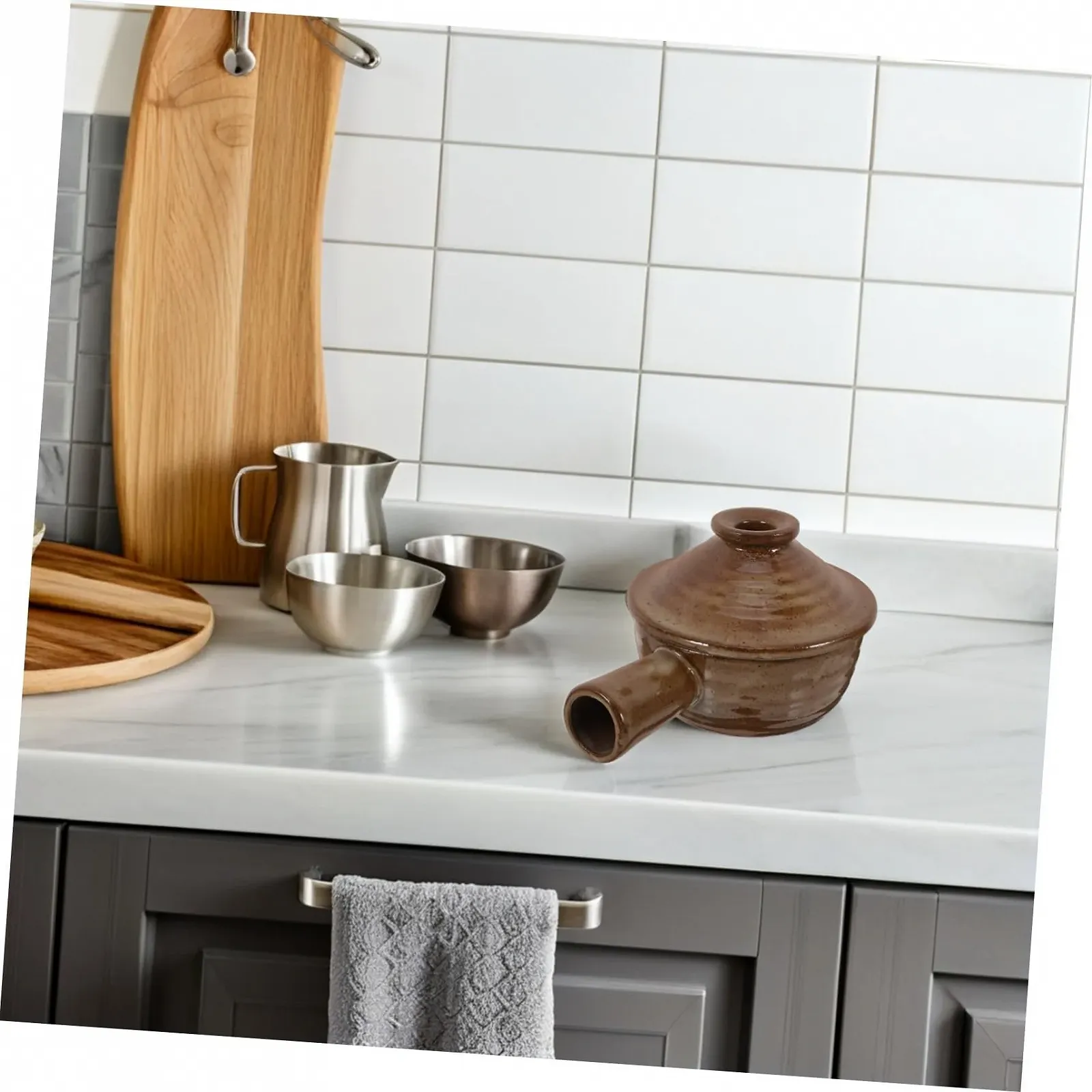 Горшки для супа Cabilock набор 2 шт с крышкой и ручкой керамические для микроволновой печи, фото №6