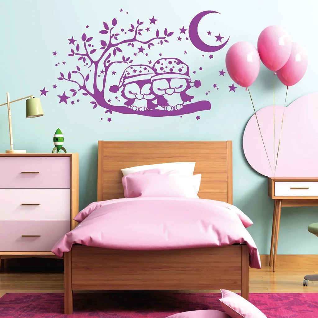 Наклейка на стену Wall Sticker Loft 2 Sleeping Owls 54 цвета / 2 размера, фото №4