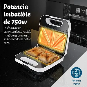 Сендвічниця Grunkel з грилем на 2 сендвічі Квадратна кромка Білий synthetic.ua - Фото 1