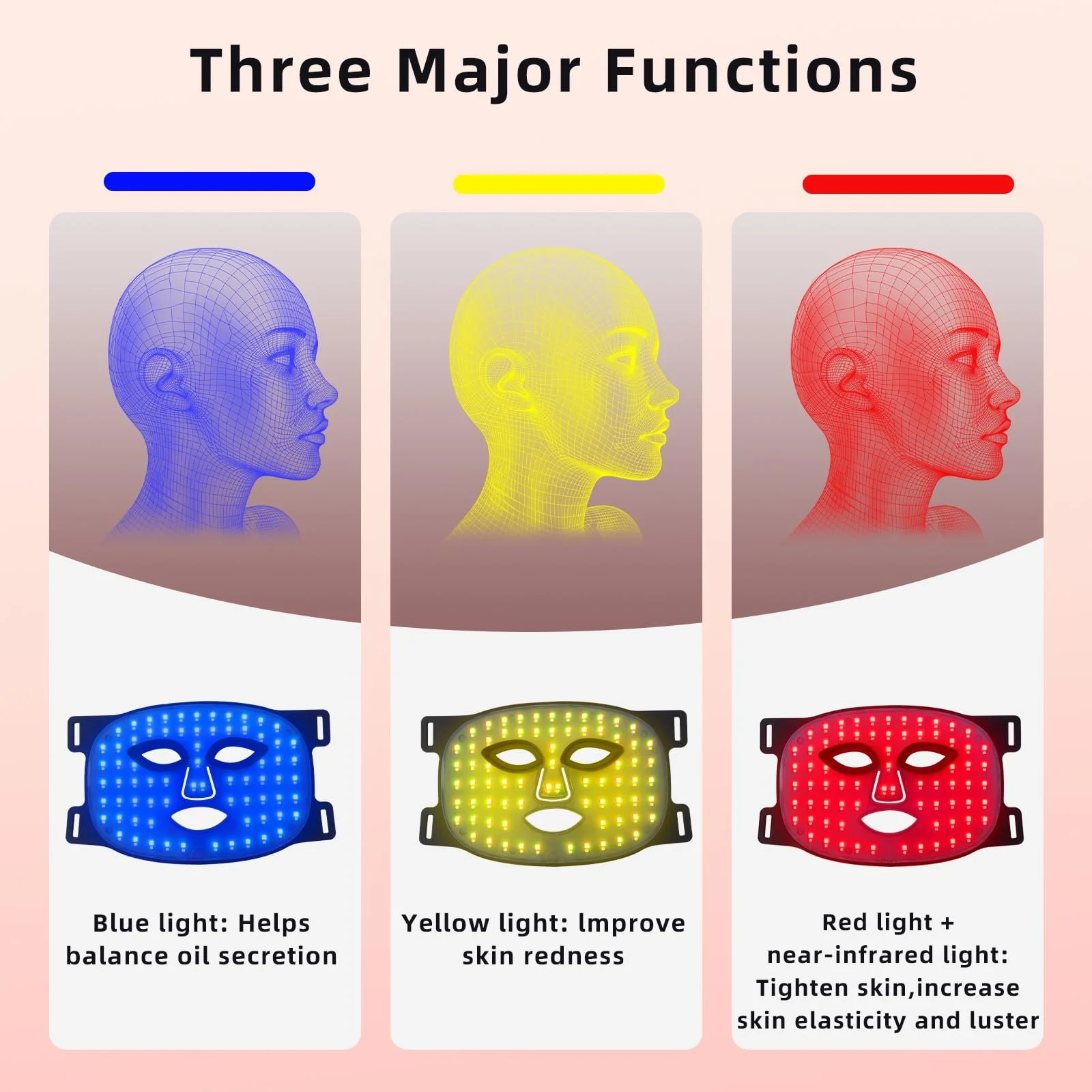 LED Маска для обличчя TaFoyu 7 кольорів Чорний, фото №8 LED Маска для обличчя TaFoyu 7 кольорів Чорний, фото №8