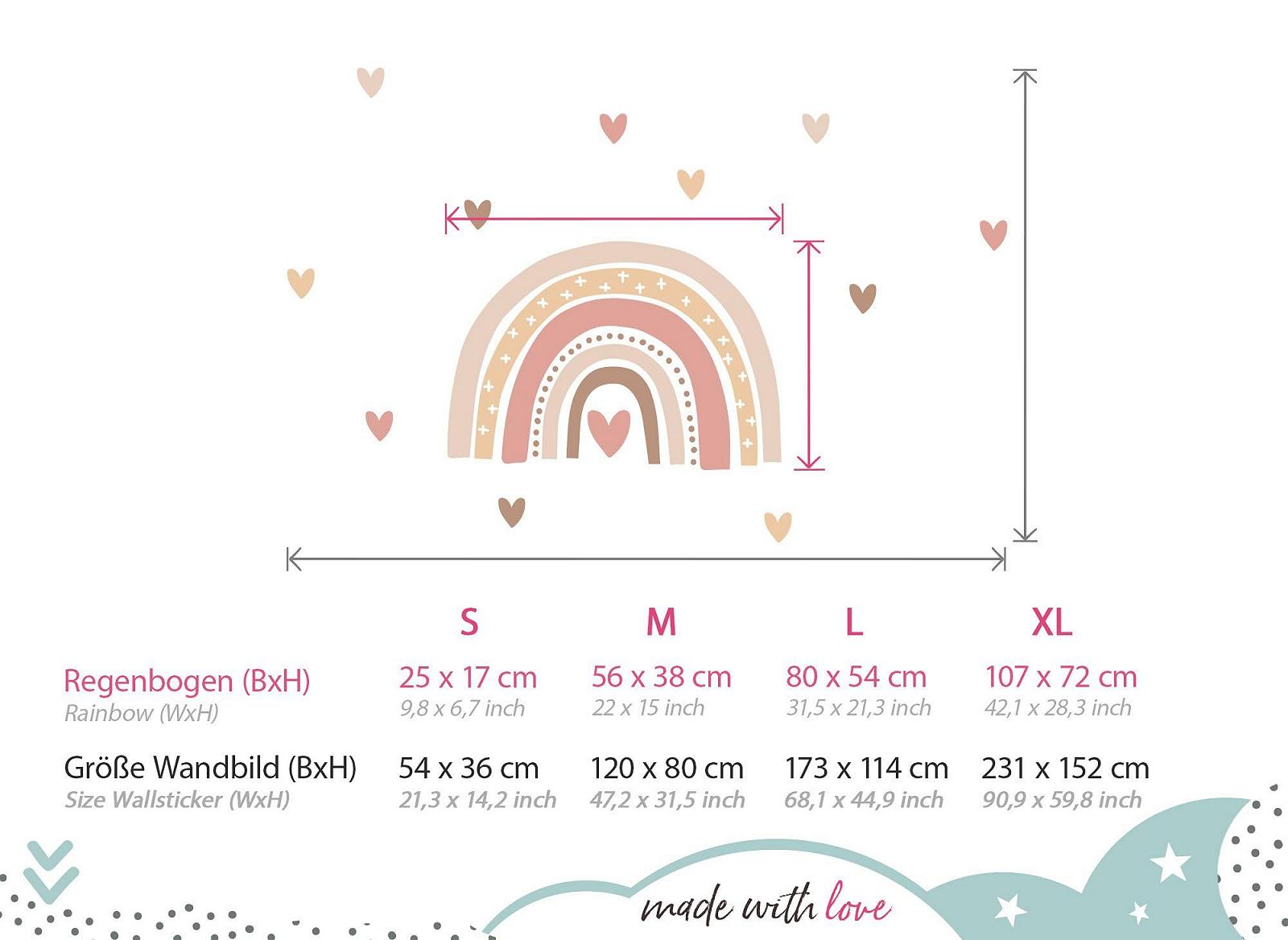 Наклейка на стену Little Deco DL935-5 Радуга Бохо Сердца для детской комнаты, фото №3