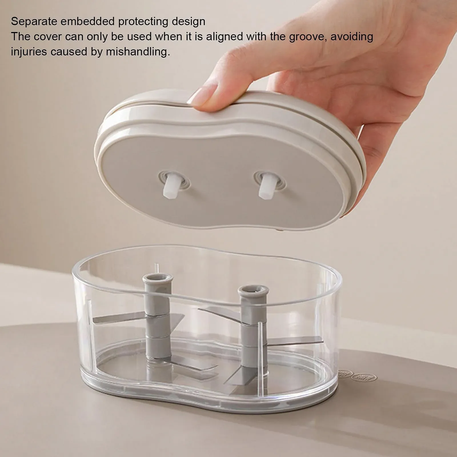 Подрібнювач Omabeta ручний для часнику з 4 лезами, фото №8