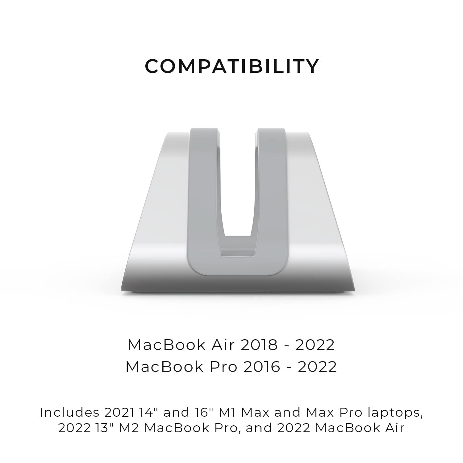 Підставка для ноутбука вертикальна HumanCentric для Macbook, сумісна з MacBook Pro, MacBook Air, алюміній, срібло, фото №7 Підставка для ноутбука вертикальна HumanCentric для Macbook, сумісна з MacBook Pro, MacBook Air, алюміній, срібло, фото №7