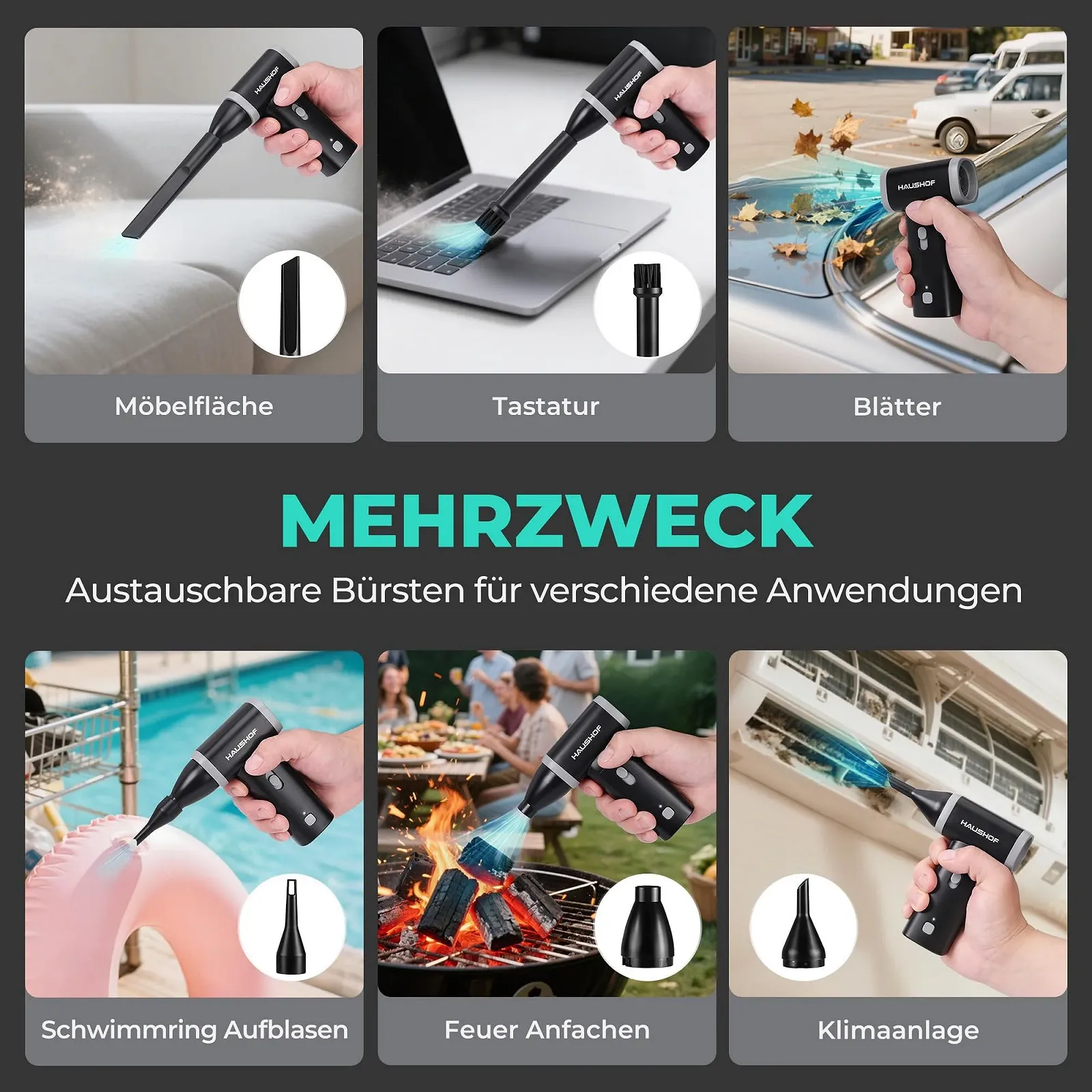 Портативный аккумуляторный воздуходувка HAUSHOF 8V (EU PKG), фото №7 Портативный аккумуляторный воздуходувка HAUSHOF 8V (EU PKG), фото №7