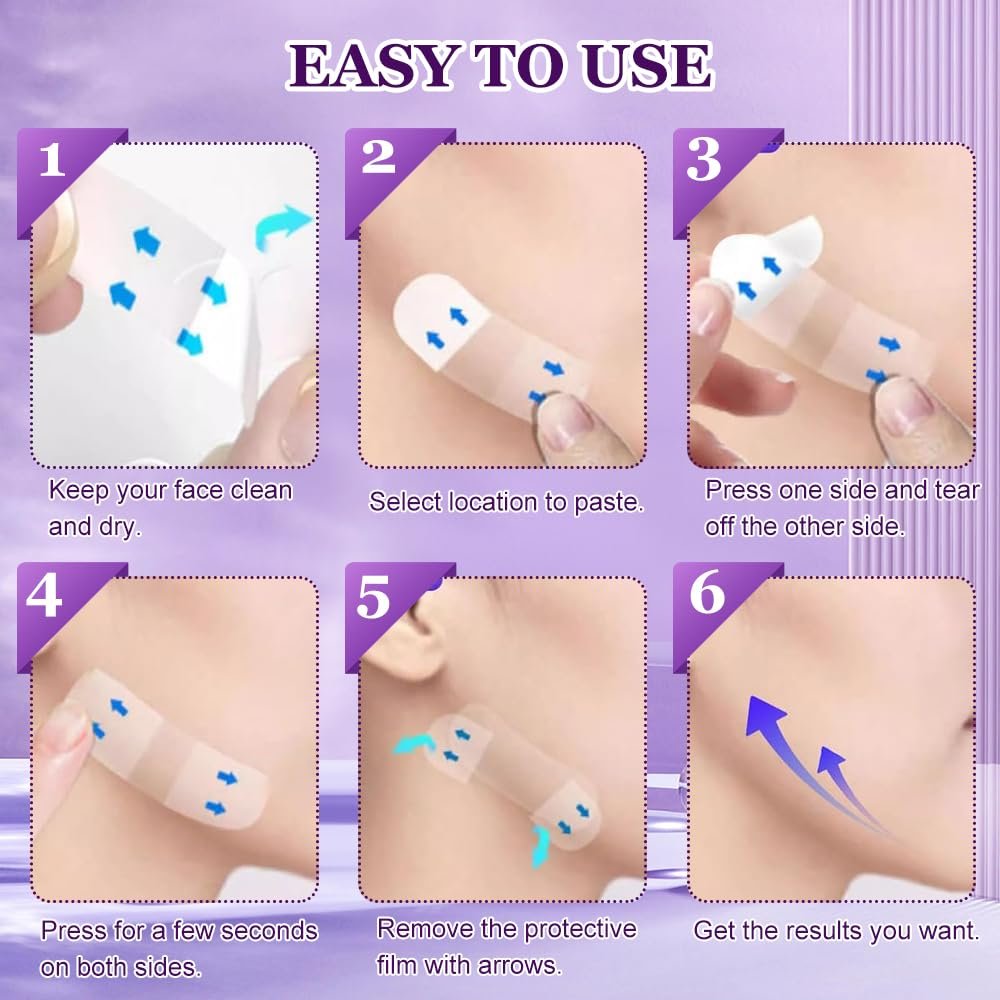 Наклейка для подтяжки лица HASAIKA Прозрачная, 60 штук, фото №5