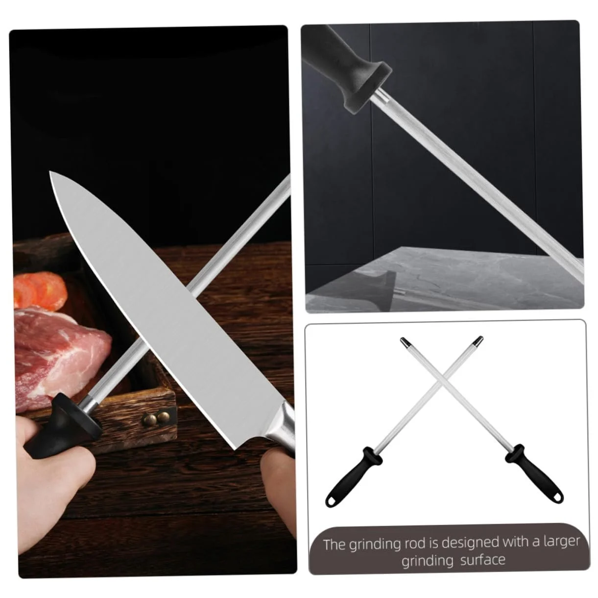 Мусат Ipetboom Set of 2 Professional Stainless Steel с эргономичной ручкой, фото №4