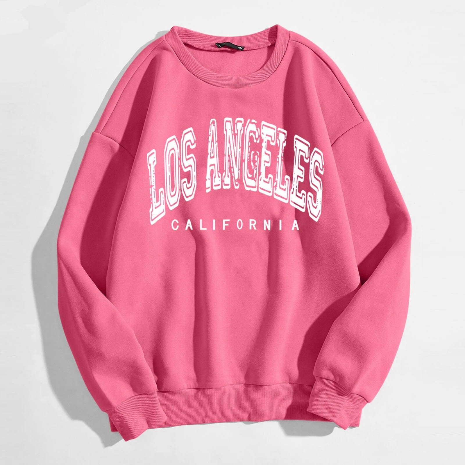 Женский свитшот Los Angeles California, легкий, с круглым вырезом, свободная одежда, спортивный, повседневный, с длинными рукавами, Y2K, однотонный, свободный крой, тонкий, модный с рисунками, фото №2