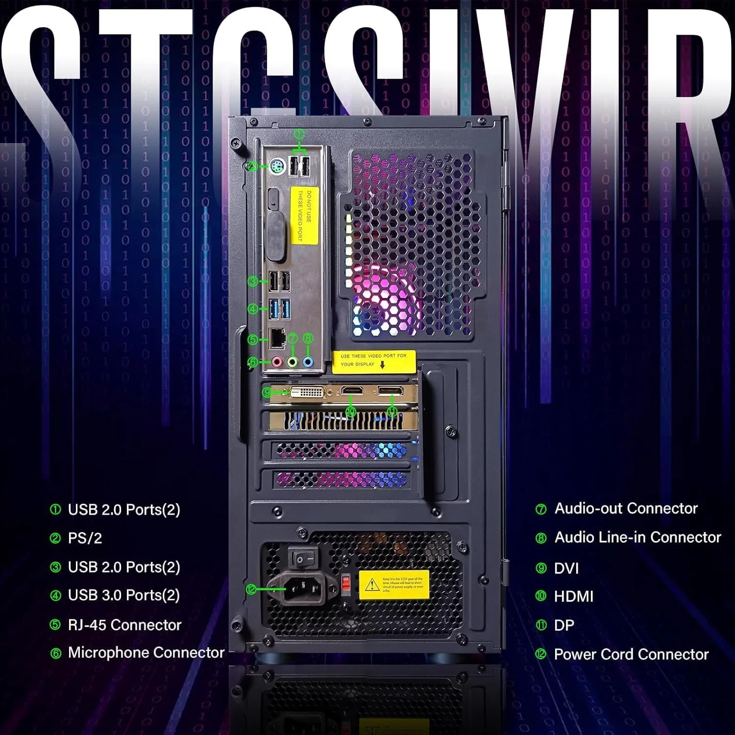 Комп’ютер STGsivir PC Gamer / Intel Core i5-4590 / RAM 16GB / SSD 512GB / AMD Radeon R9 370 / HDMI / LAN / Wi-Fi 5 / Bluetooth 5.0 / Windows 11 / Чорний, фото №3 Комп’ютер STGsivir PC Gamer / Intel Core i5-4590 / RAM 16GB / SSD 512GB / AMD Radeon R9 370 / HDMI / LAN / Wi-Fi 5 / Bluetooth 5.0 / Windows 11 / Чорний, фото №3