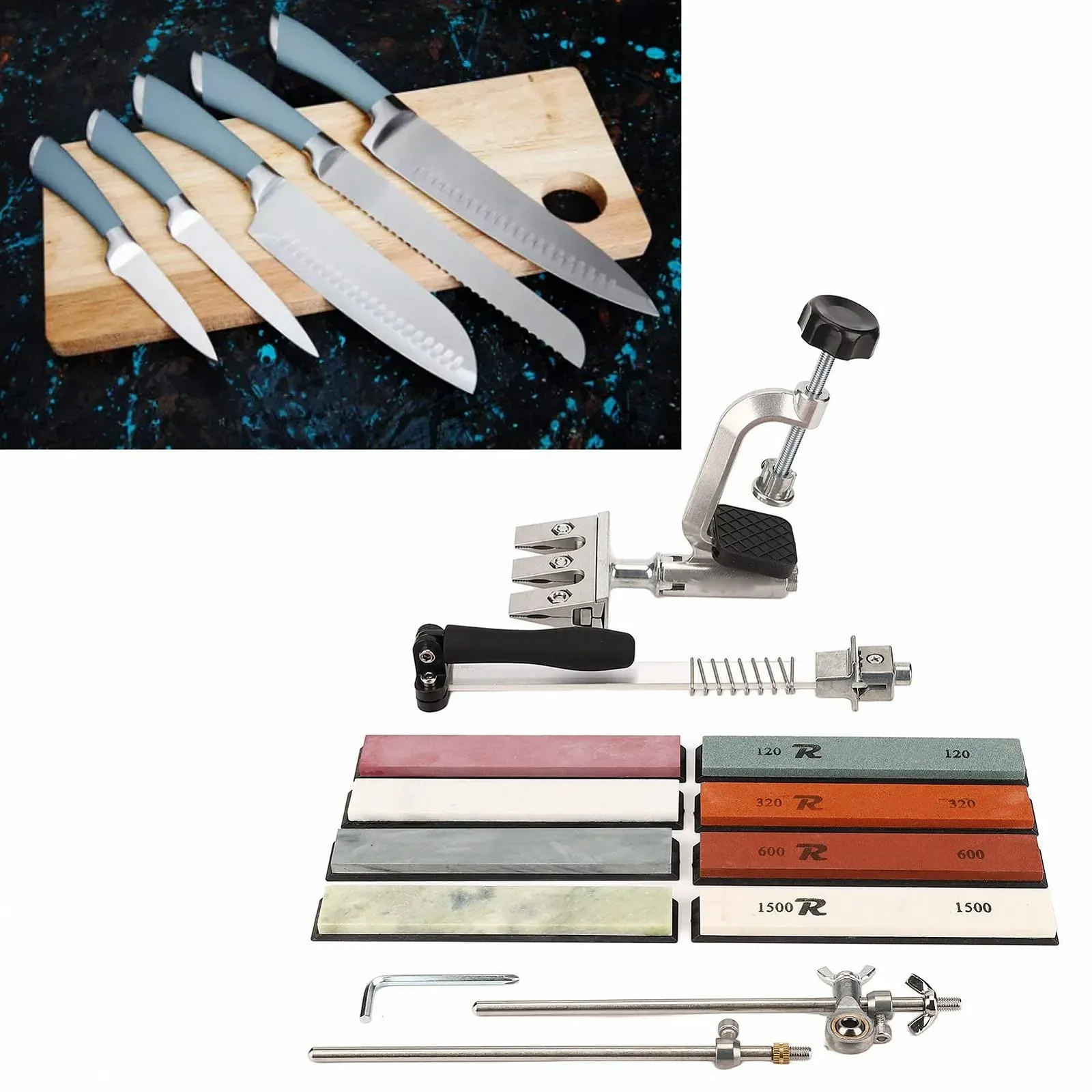 Точильная система KIMISS Vertical Bar Stone Sharpening System вертикальная профессиональная для кухонных ножей, фото №4 Точильная система KIMISS Vertical Bar Stone Sharpening System вертикальная профессиональная для кухонных ножей, фото №4