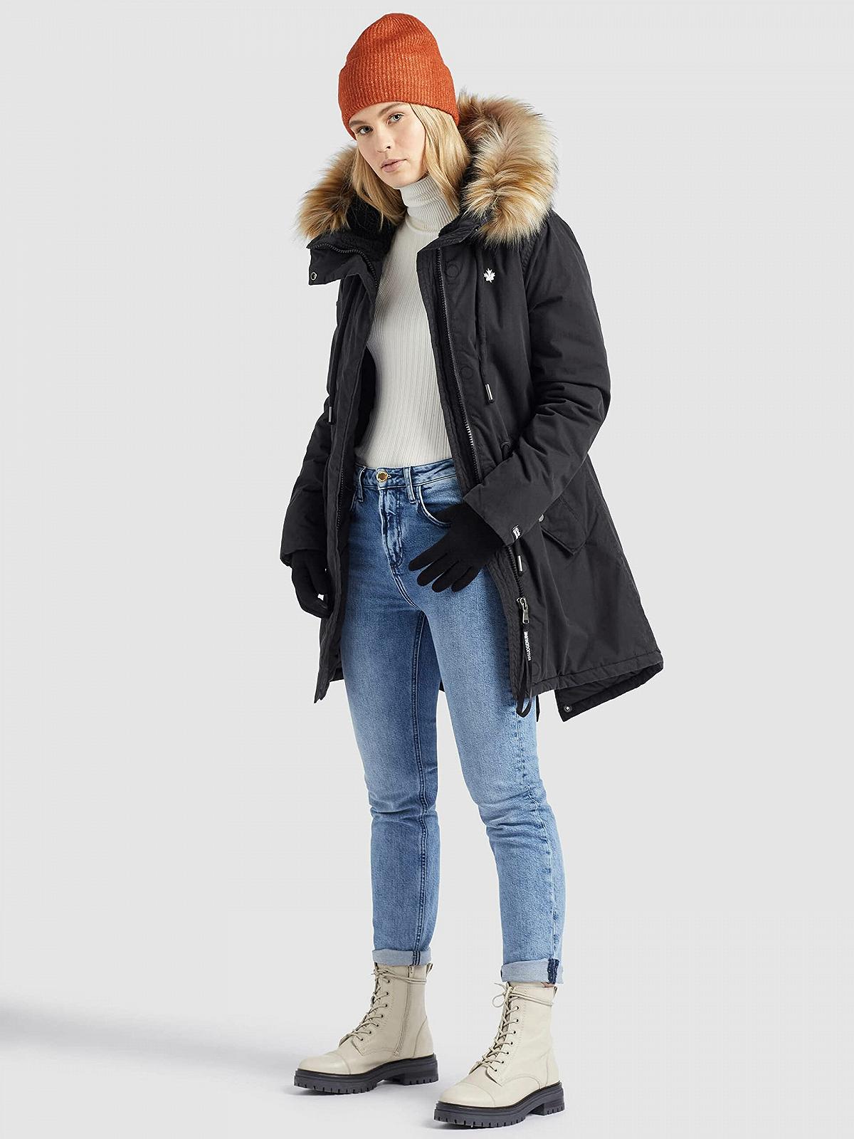 Парка Khujo Codish Женская Капюшон с искусственным мехом Teddy Съемный "рыбий хвост" Однотонная, фото №2 Парка Khujo Codish Женская Капюшон с искусственным мехом Teddy Съемный "рыбий хвост" Однотонная, фото №2