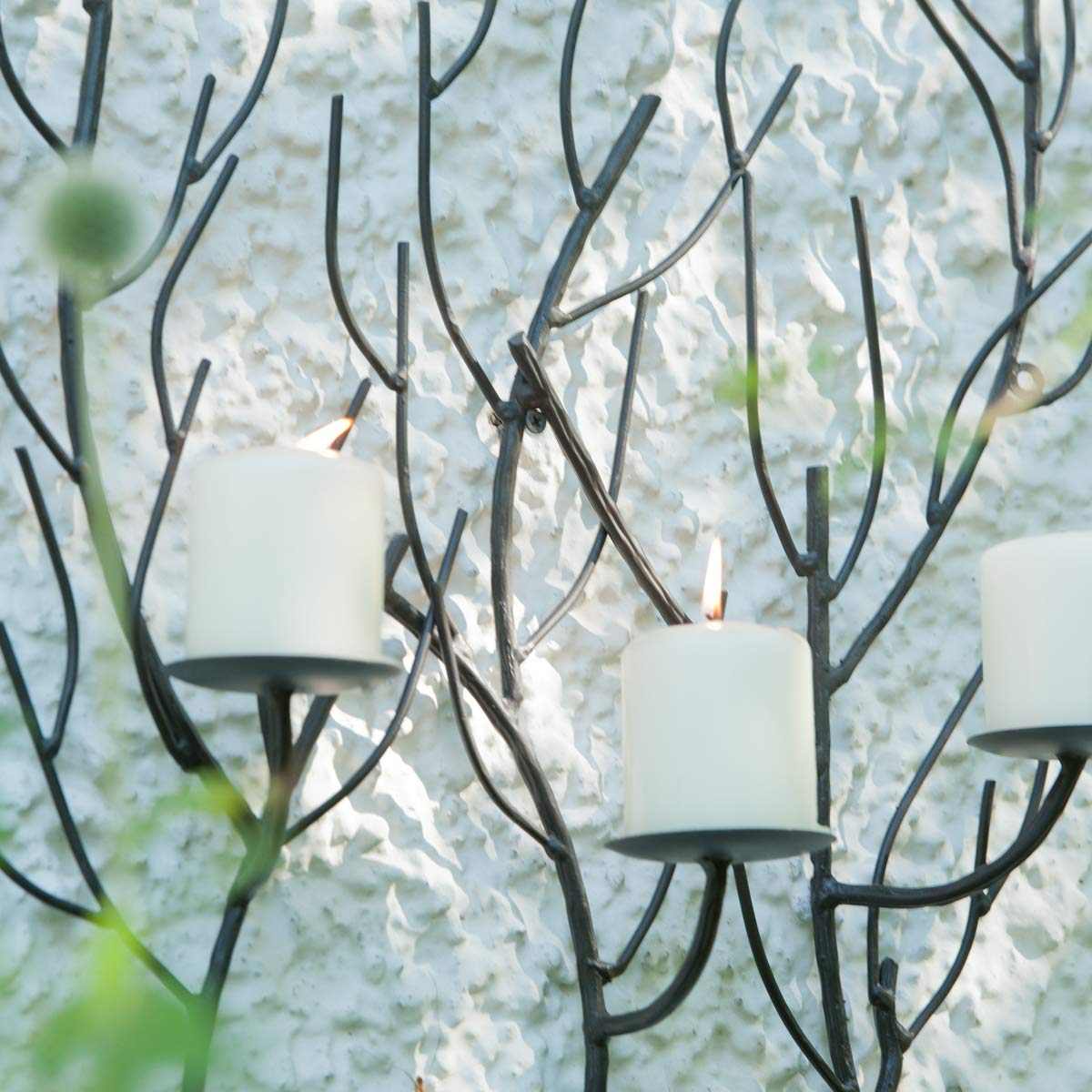 Украшение настенное Varia Living Tree Черный металл со свечником, фото №4