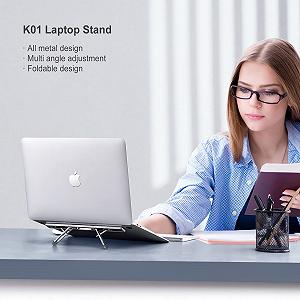 Подставка для ноутбука складная, регулируемая по высоте, портативная подставка для стола, совместима с MacBook Air Pro, Dell, HP, 10-15.6 дюймовыми ноутбуками synthetic.ua - Фото 1