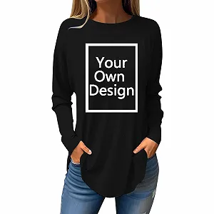 Женский пуловер с длинным рукавом и индивидуальным принтом - Фото 1