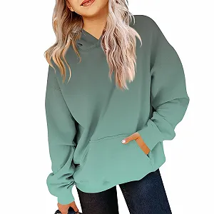 Толстовка для девочек Generisch Oversize С капюшоном Длинный рукав с градиентом Цвет: разноцветный - Фото 1