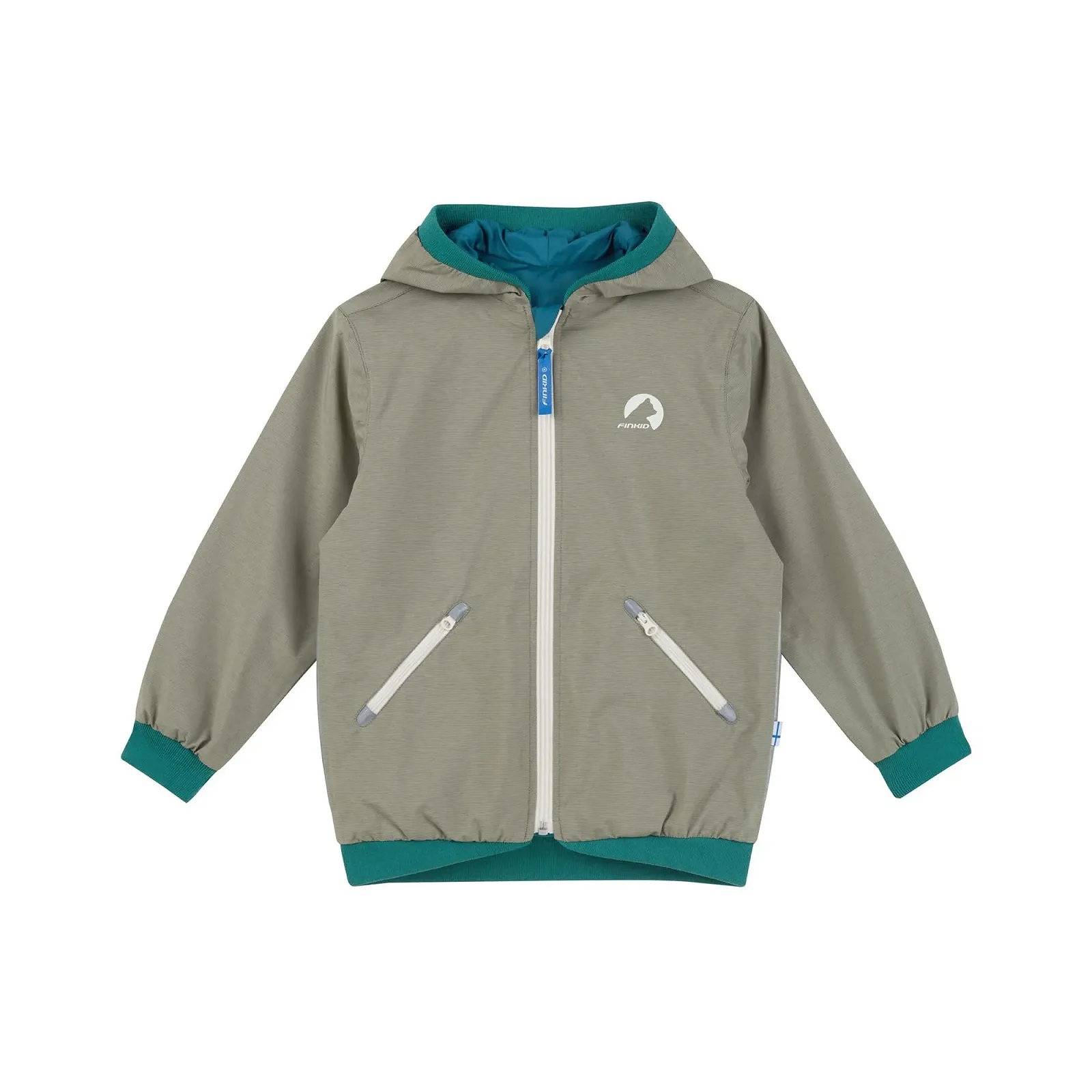Двусторонняя куртка Finkid MUUTUVA Vetiver/Deep Jungle, фото №2 Двусторонняя куртка Finkid MUUTUVA Vetiver/Deep Jungle, фото №2