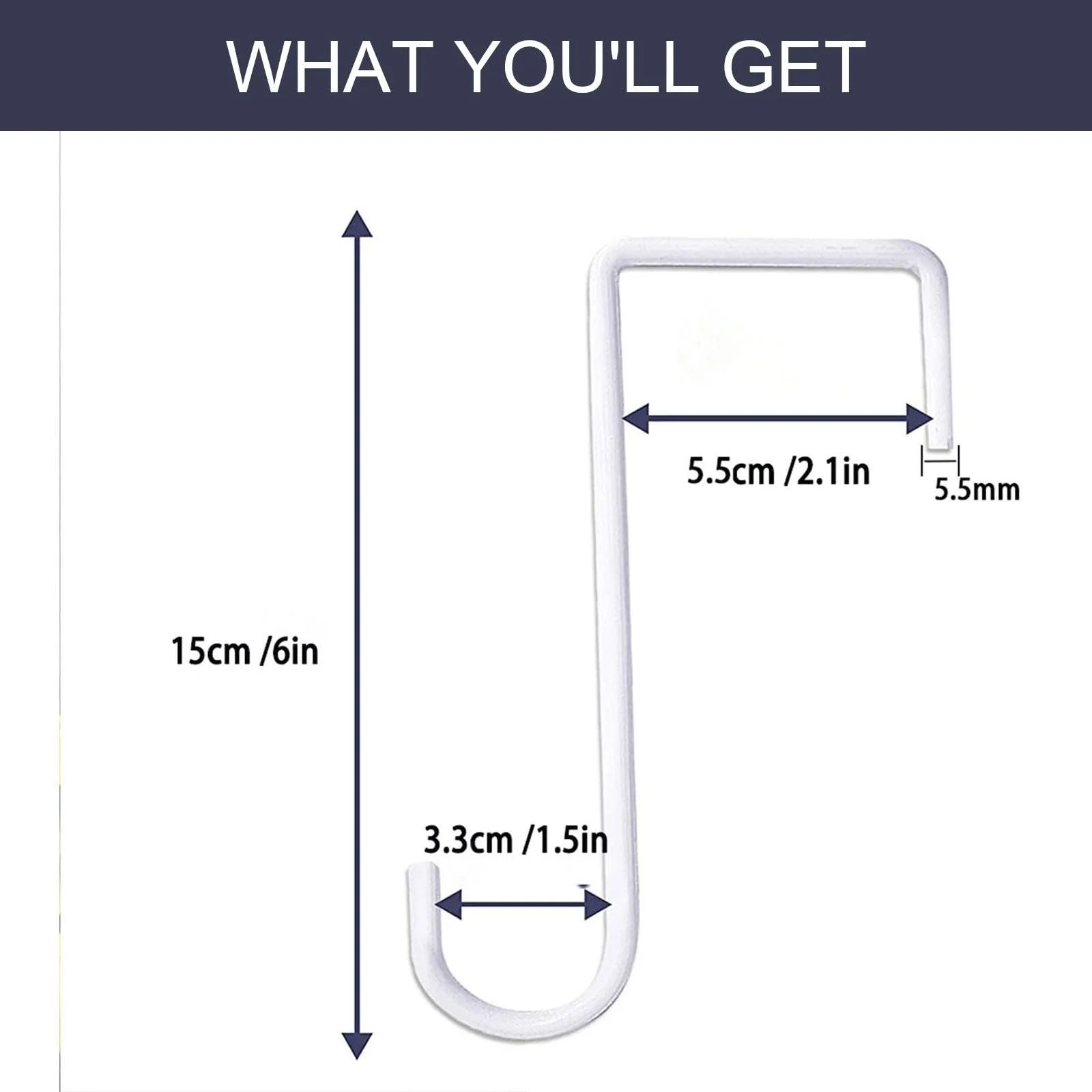 Гачки для підвішування рослин Набір з 8 шт. залізні Білий 15 см, фото №5 Гачки для підвішування рослин Набір з 8 шт. залізні Білий 15 см, фото №5