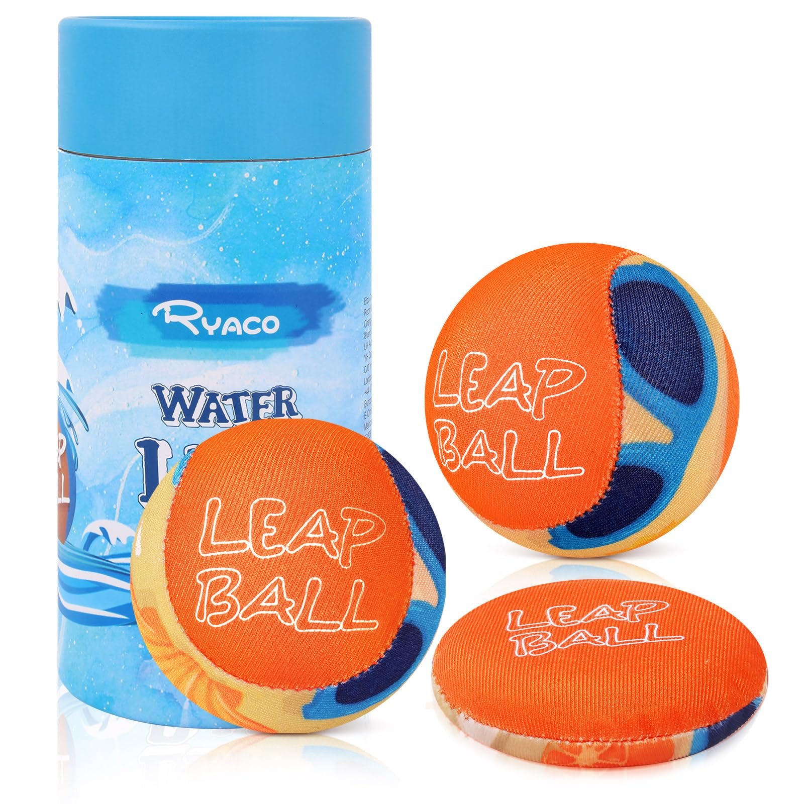 Мяч Ryaco Water Balls Jumping Ball - Набор из 3 мячей для воды, прыгающих мячей для детей и взрослых - Водная игрушка, водяной прыгающий мяч для бассейна и моря - Водяной мяч, детский маленький пляжный мяч, неопреновый мяч, фото №1