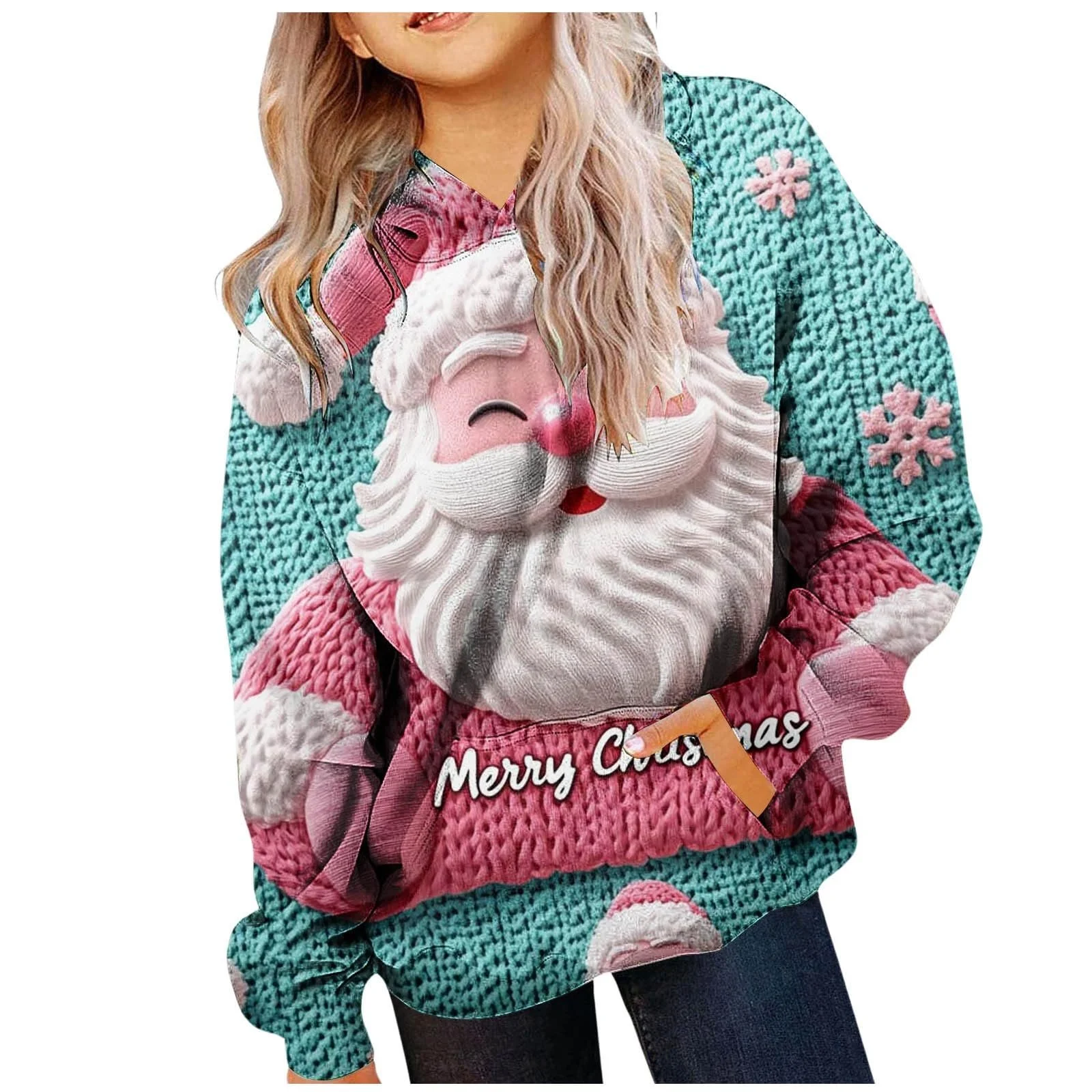 Різдвяний Світшот для дівчинки з капюшоном, фото №1