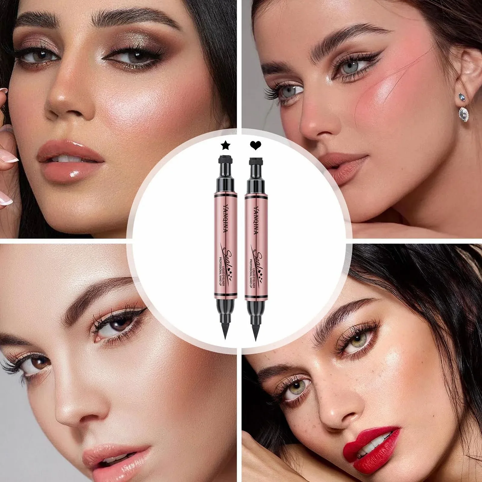 Фломастер-штамп для очей Bavokon Herz-Eye-Liner-Stempel, двосторонній, для всіх типів шкіри, фото №7