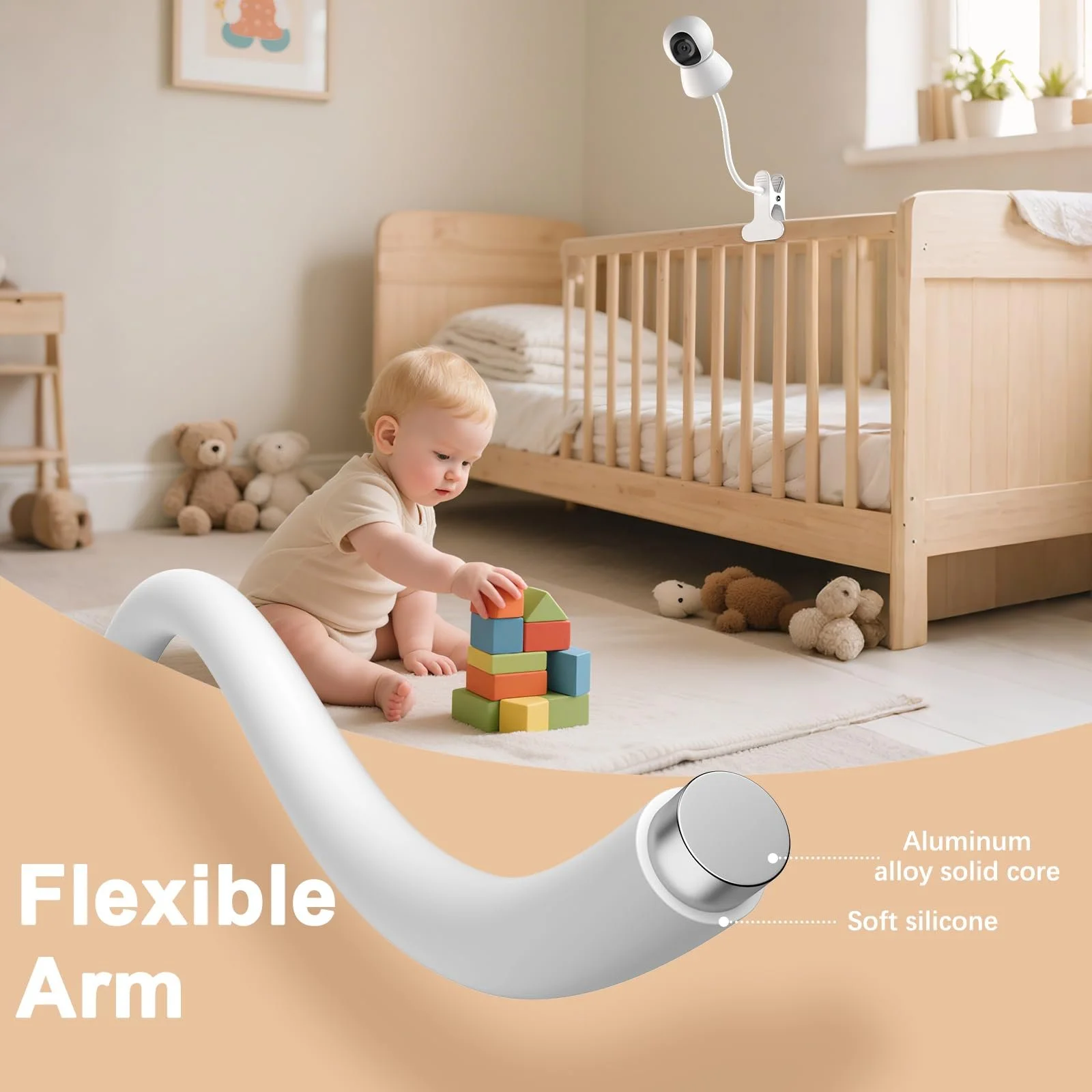Універсальний тримач для відеоняні GHB Flexible Clip Philips Avent, Momcozy, ieGeek, Boifun, фото №4