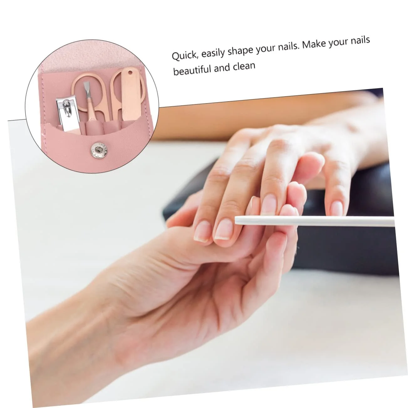 Набор для маникюра WRITWAA 1Satz, розовое золото, фото №5