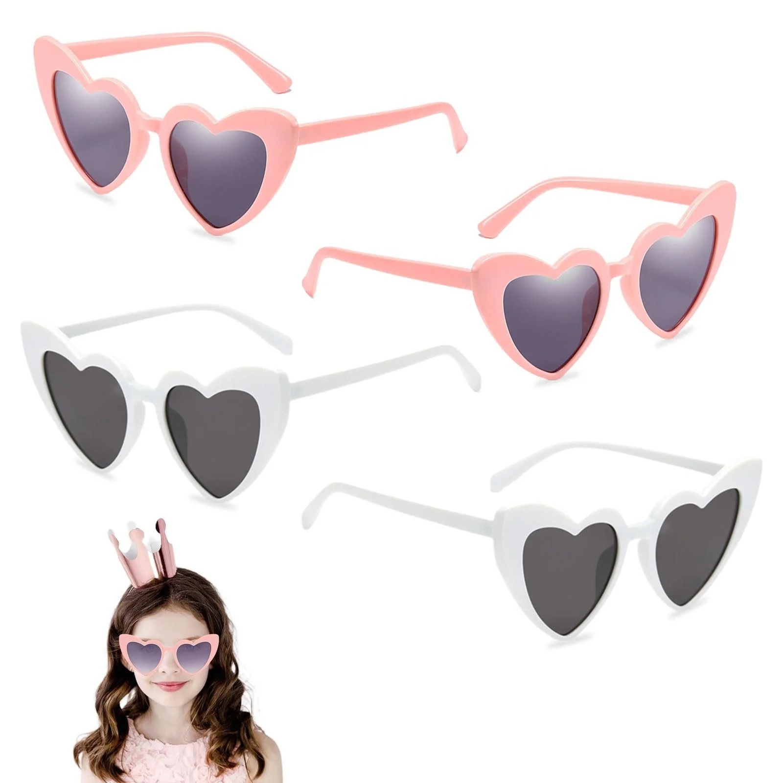 Сонцезахисні Окуляри Серцеподібні MIVAIUN Набір з 4 Вінтажні, фото №1 Сонцезахисні Окуляри Серцеподібні MIVAIUN Набір з 4 Вінтажні, фото №1