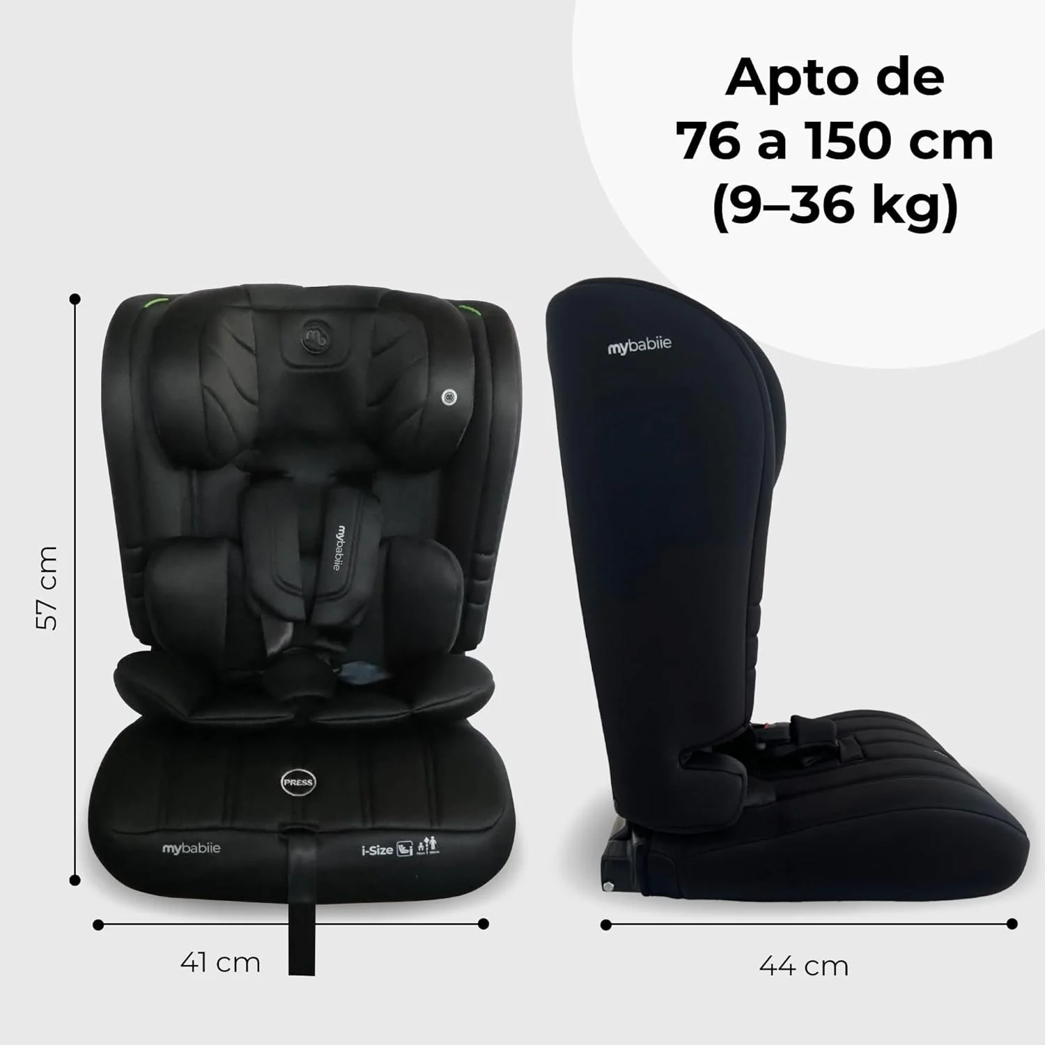 Детское автокресло My Babiie MBCS50 / Для малышей и детей / 76–150 см / Чёрное, фото №4