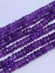 Намистини Аметист натуральний рондель гранований 6-6.5 мм, нитка довжиною 33 см, камінь для намиста, браслета synthetic.ua - Фото 1