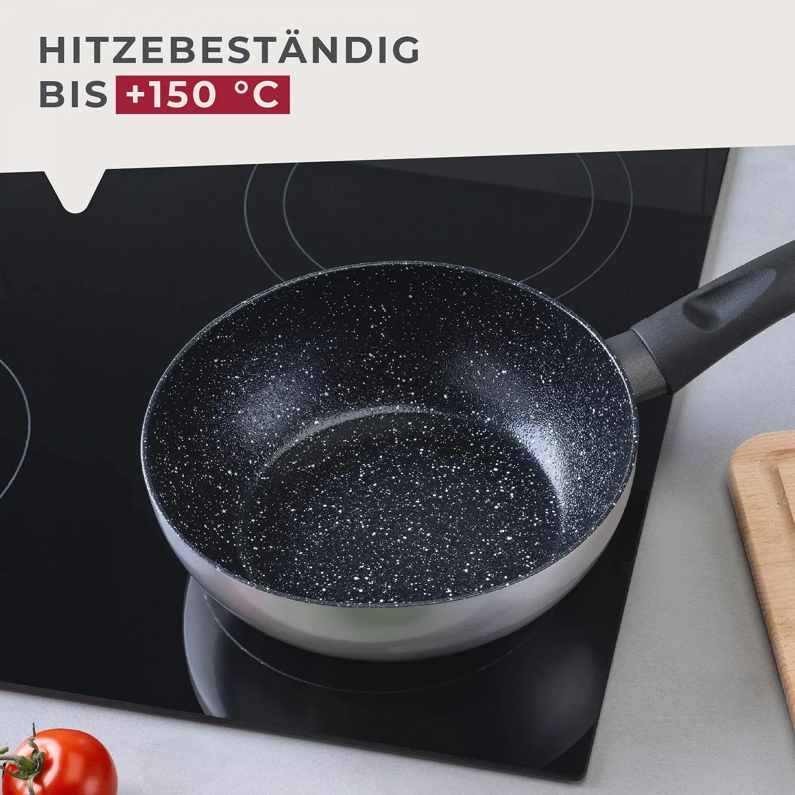 Сковорідка-Wok FACKELMANN Essential Crisp 20 см, перероблений алюміній, керамічне антипригарне покриття, фото №4 Сковорідка-Wok FACKELMANN Essential Crisp 20 см, перероблений алюміній, керамічне антипригарне покриття, фото №4