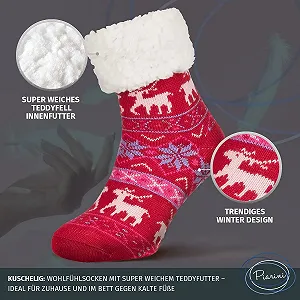 1 пара Теплих шкарпеток з ABS підошвою synthetic.ua - Фото 1