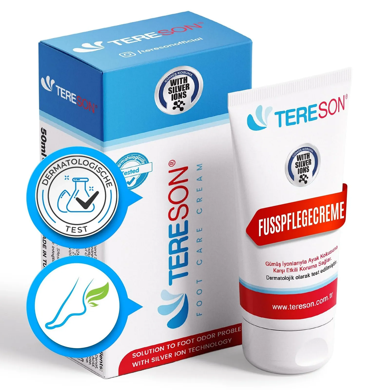 Крем-дезодорант для ног Tereson 50 мл против запаха и сухости, фото №1