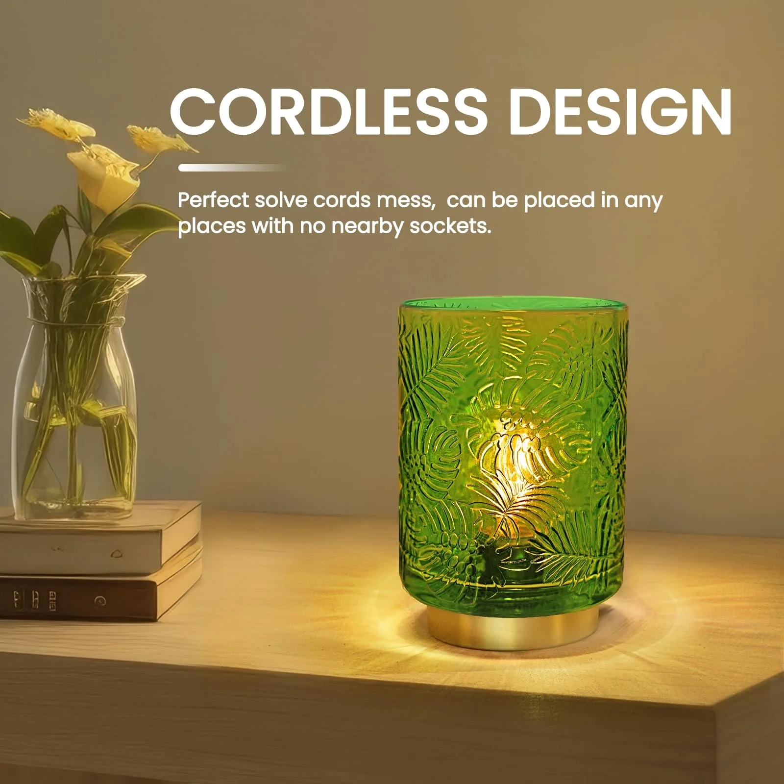 Настільна лампа Bonlux Бездротова Скло Зелена, фото №2