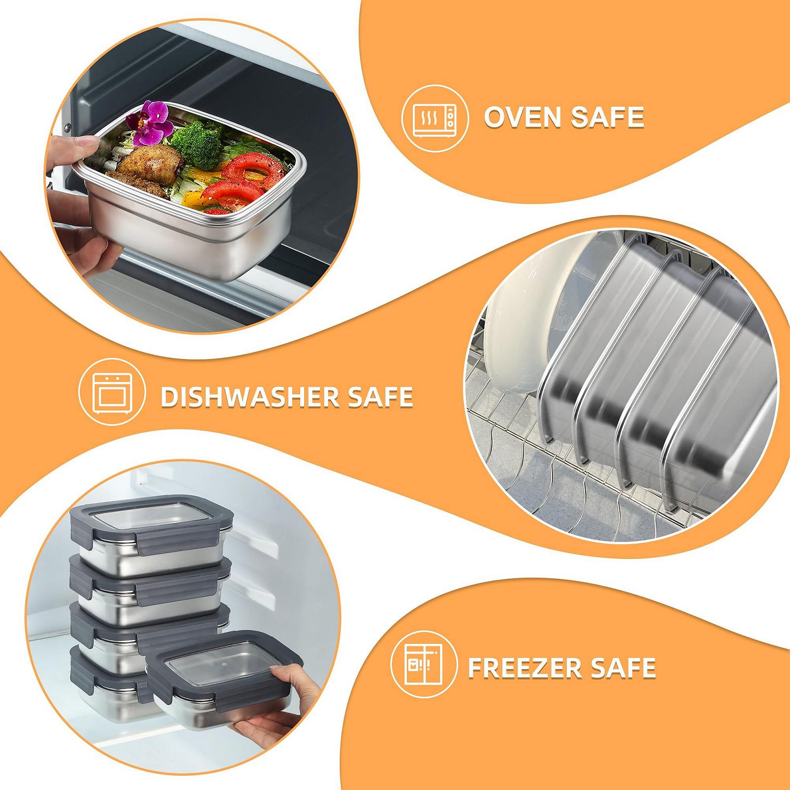 Контейнери для їжі Misichao Stainless Steel 3 шт 600 мл, фото №5 Контейнери для їжі Misichao Stainless Steel 3 шт 600 мл, фото №5