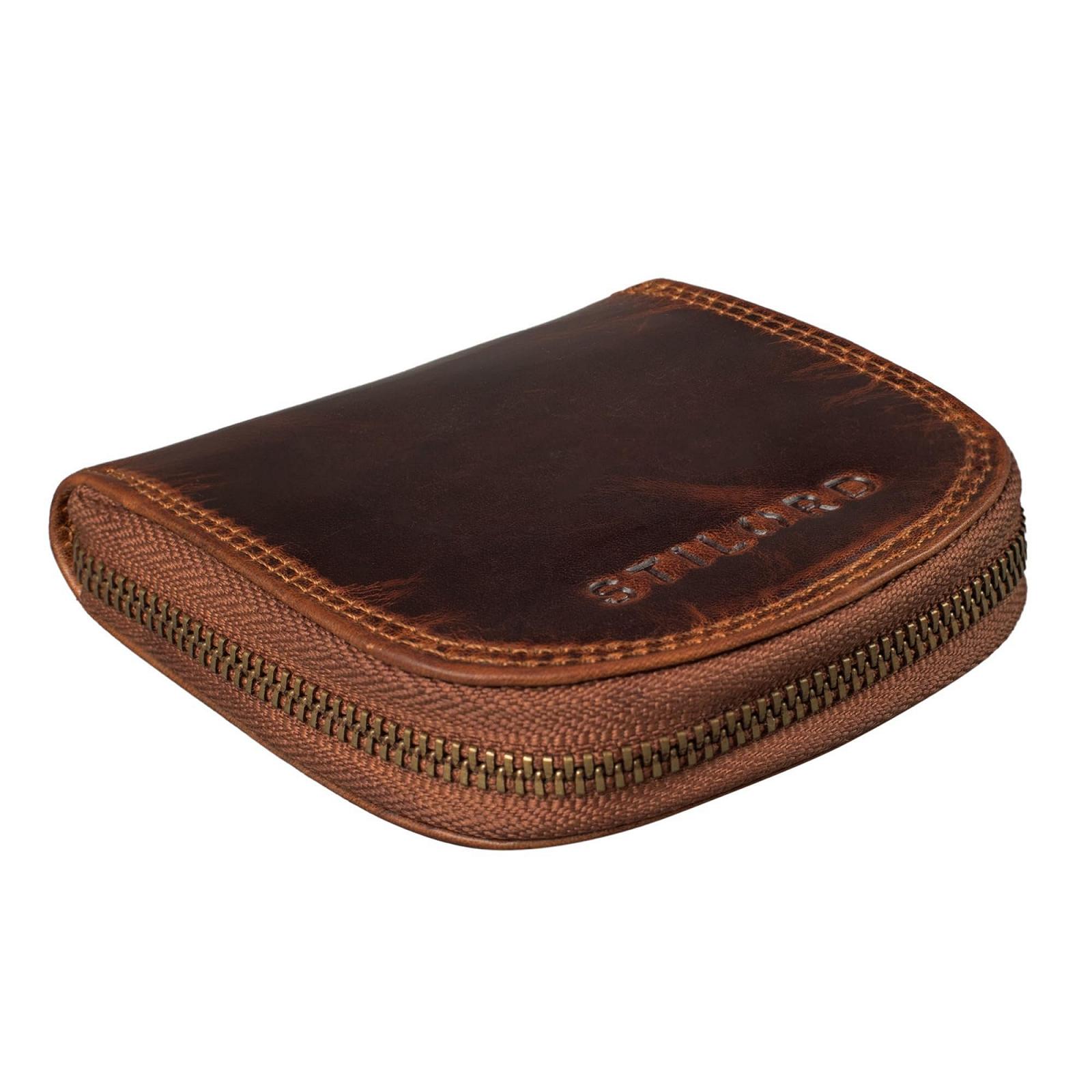 Кошелек для монет STILORD Cash Viennese Box из винтажной кожи, на молнии, тонкий мини-кошелек, маленький кошелек-шейкер, из натуральной кожи, фото №7
