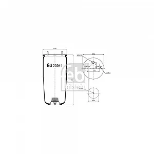 Пневморесора (балон) FEBI BILSTEIN 20941 для BPW MERITOR SCHMITZ CARGOBULL synthetic.ua - Фото 1