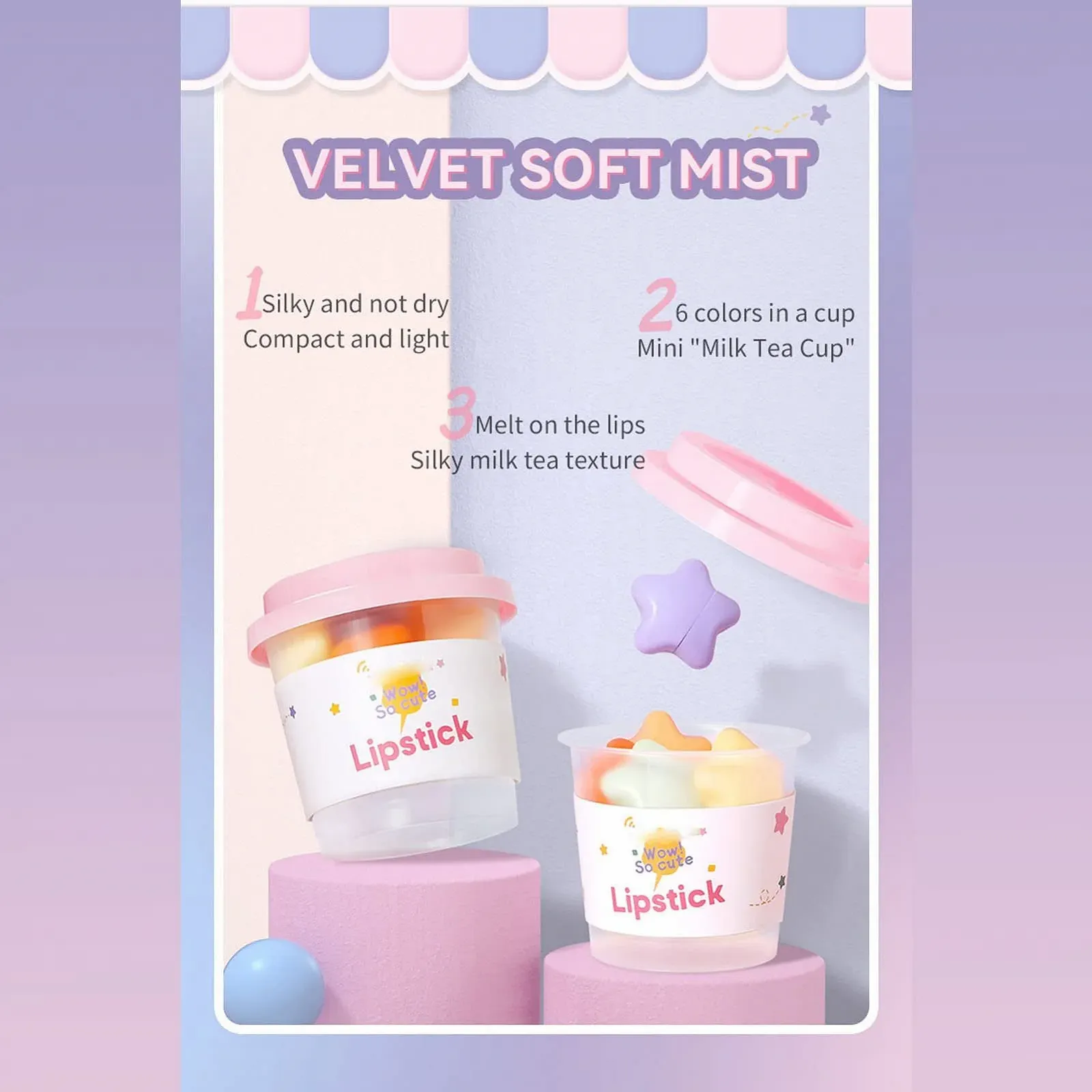 Мини Набор Помады, Помада в Форме Звезды в Капсулах, 6 Цветов Капсульный Блеск для Губ, Сладкий Водостойкий Стойкий Блеск для Губ (DR055), фото №3 Мини Набор Помады, Помада в Форме Звезды в Капсулах, 6 Цветов Капсульный Блеск для Губ, Сладкий Водостойкий Стойкий Блеск для Губ (DR055), фото №3