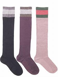 Комплект из 3 пар женских гольфов выше колена, утолщенные, однотонные, в стиле колледжа, теплые, для осени и зимы, размер 35-39 - Фото 1