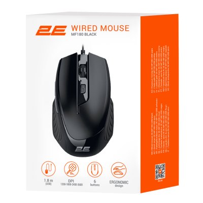 Мышка 2E MF180 USB Black (2E-MF180UB), фото №3