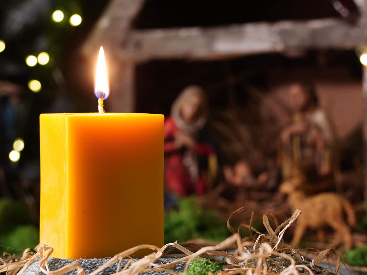 Свеча tea4chill Beeswax Парафиновая 100% Пчелиный Воск Медовая Столбиковая Свеча Квадратная 6 х 9 см Ручная работа, фото №5