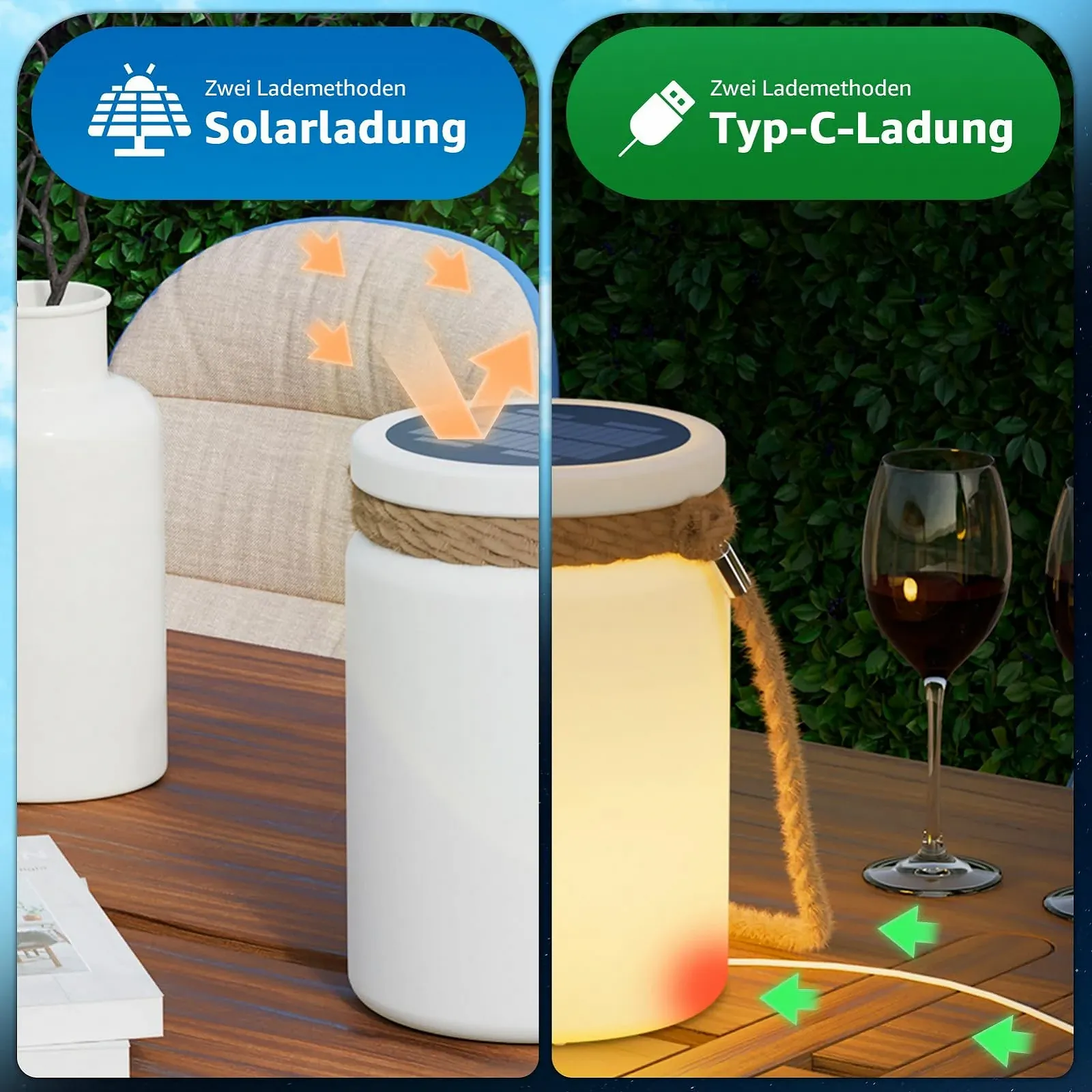 Настольная лампа MALUX Outdoor Solar 2-in-1 USB Solar Charging IP44 RGB Remote Control Portable, фото №3