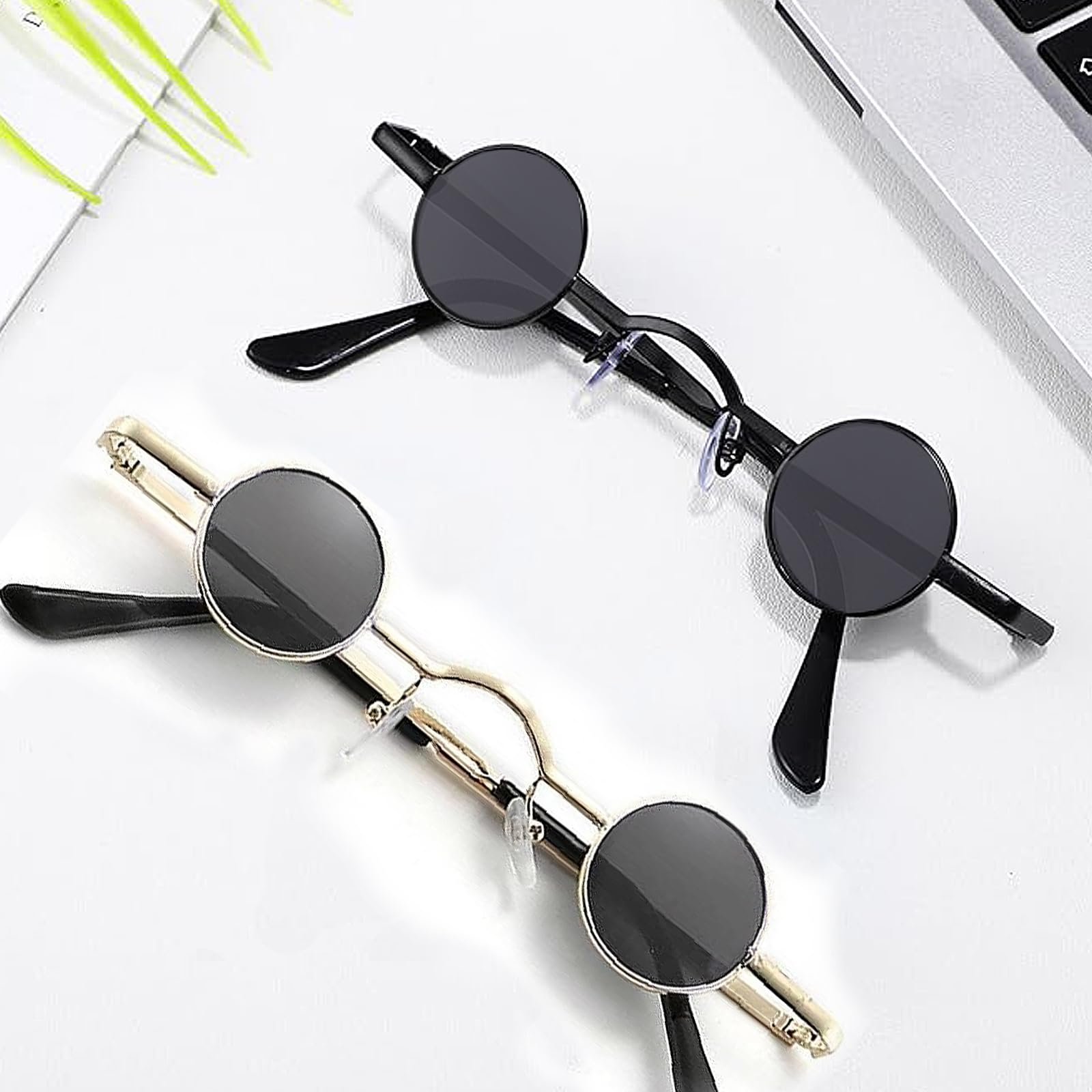 Круглые Солнцезащитные Очки Ahaimy (2 пары) Винтажные, фото №4