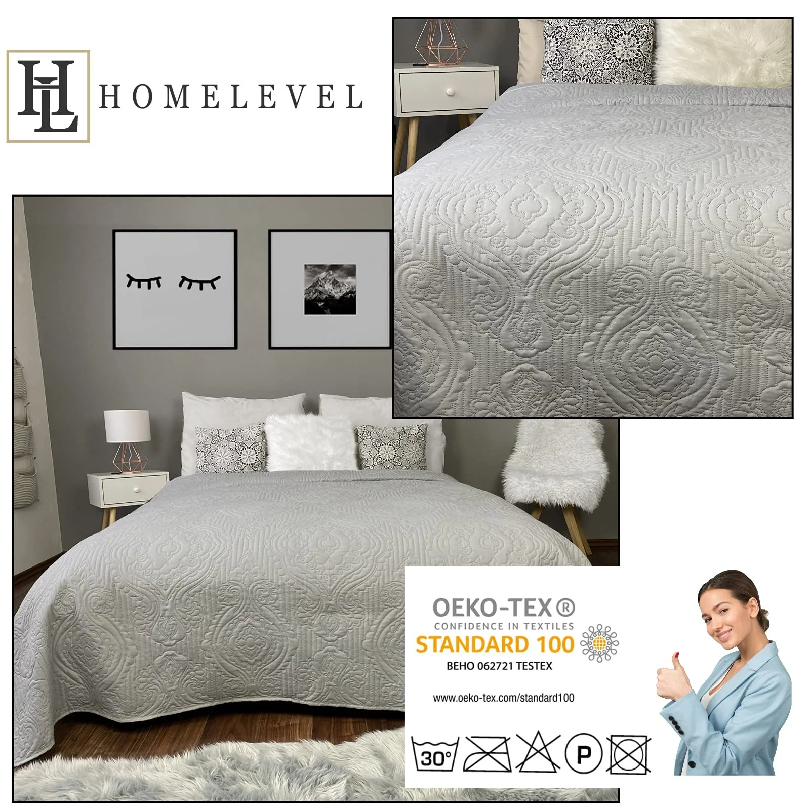 Покрывало HOMELEVEL Накидка на кровать и диван Украшения для дивана Одеяла Покрывало для кровати XXL Одеяло Накидка Светло-серый 200 см x 220 см, фото №3 Покрывало HOMELEVEL Накидка на кровать и диван Украшения для дивана Одеяла Покрывало для кровати XXL Одеяло Накидка Светло-серый 200 см x 220 см, фото №3