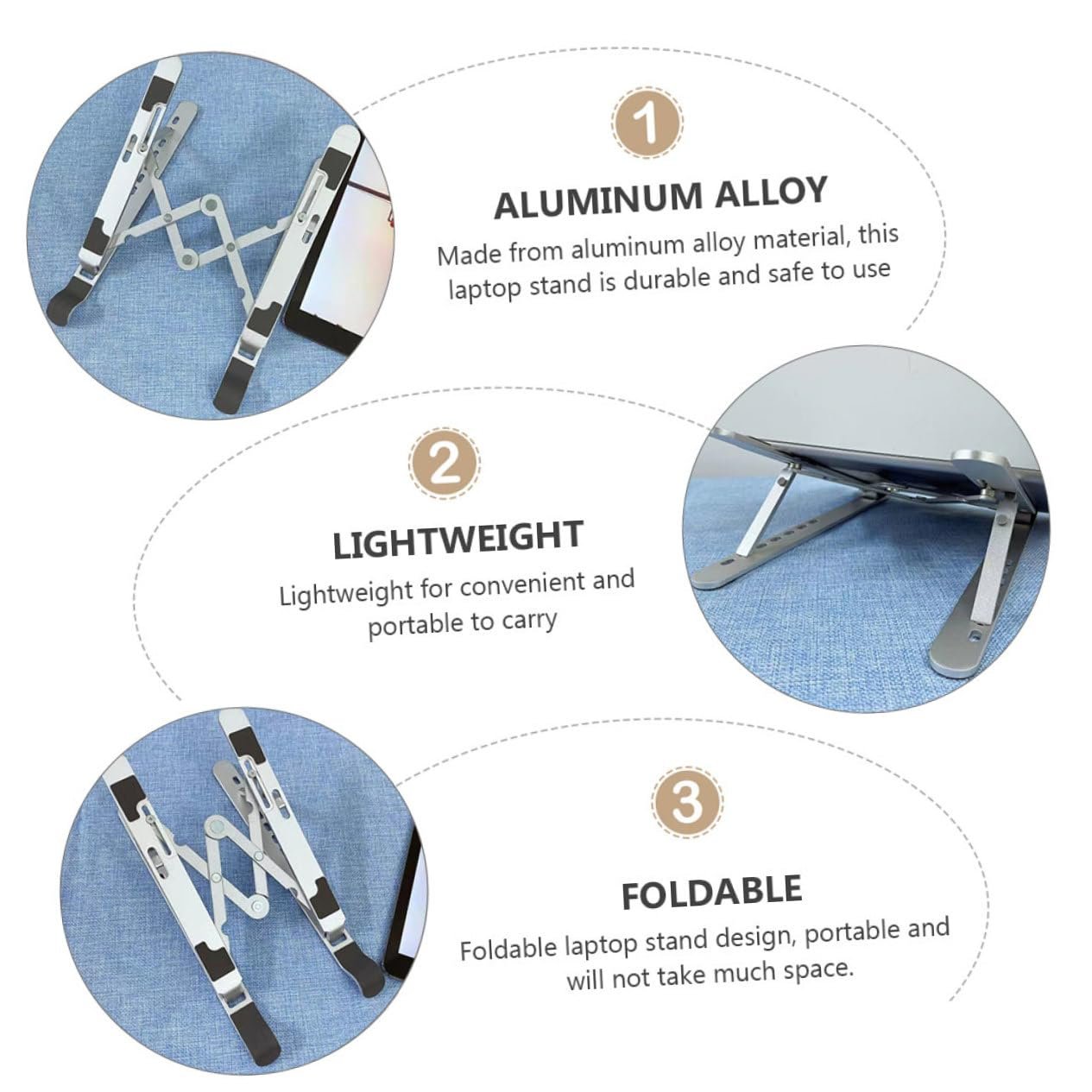 Підставка для ноутбука Розкладний з регулюванням висоти Алюмінієвий сплав, фото №2 Підставка для ноутбука Розкладний з регулюванням висоти Алюмінієвий сплав, фото №2