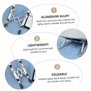 Подставка для ноутбука Складная с регулировкой высоты Алюминиевый сплав synthetic.ua - Фото 1
