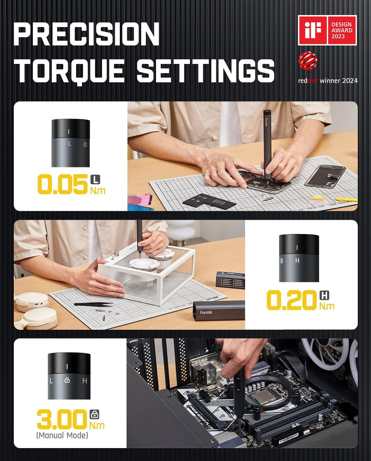 Набір електричних прецизійних викруток Fanttik E1 Max 50 в 1 2 режими крутного моменту 5/32 дюйма Hexagon, фото №2