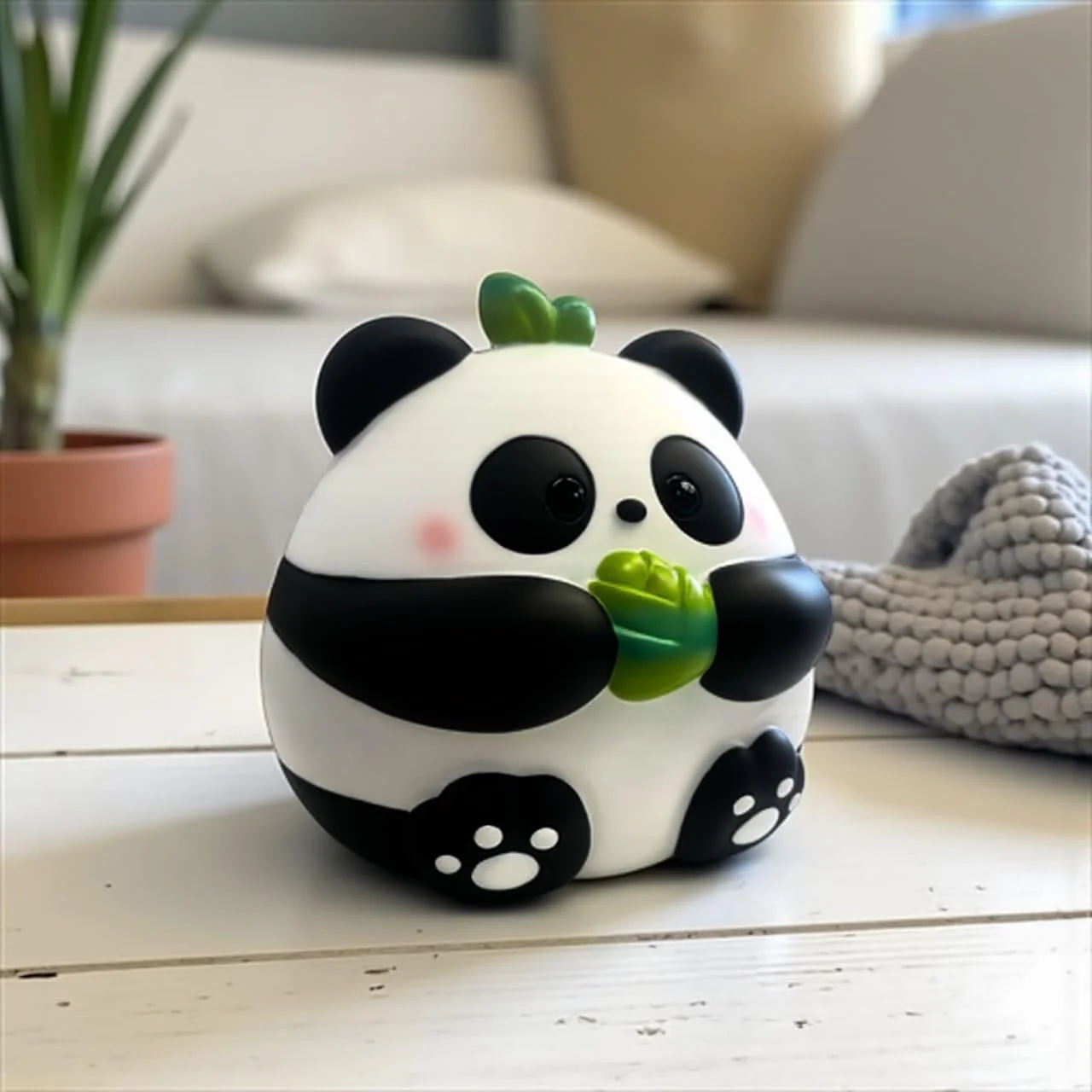 Скарбничка декоративна XL Panda з твердого пластику (круглий панда), фото №4