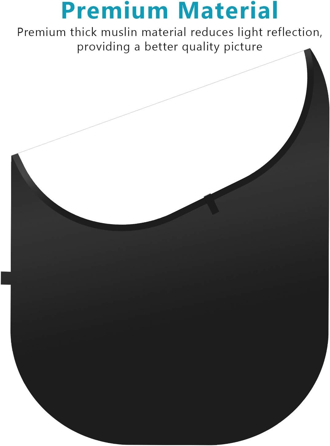 Складний фон Neewer / 1,5x2 м / Chromakey Біла - Чорна, фото №4