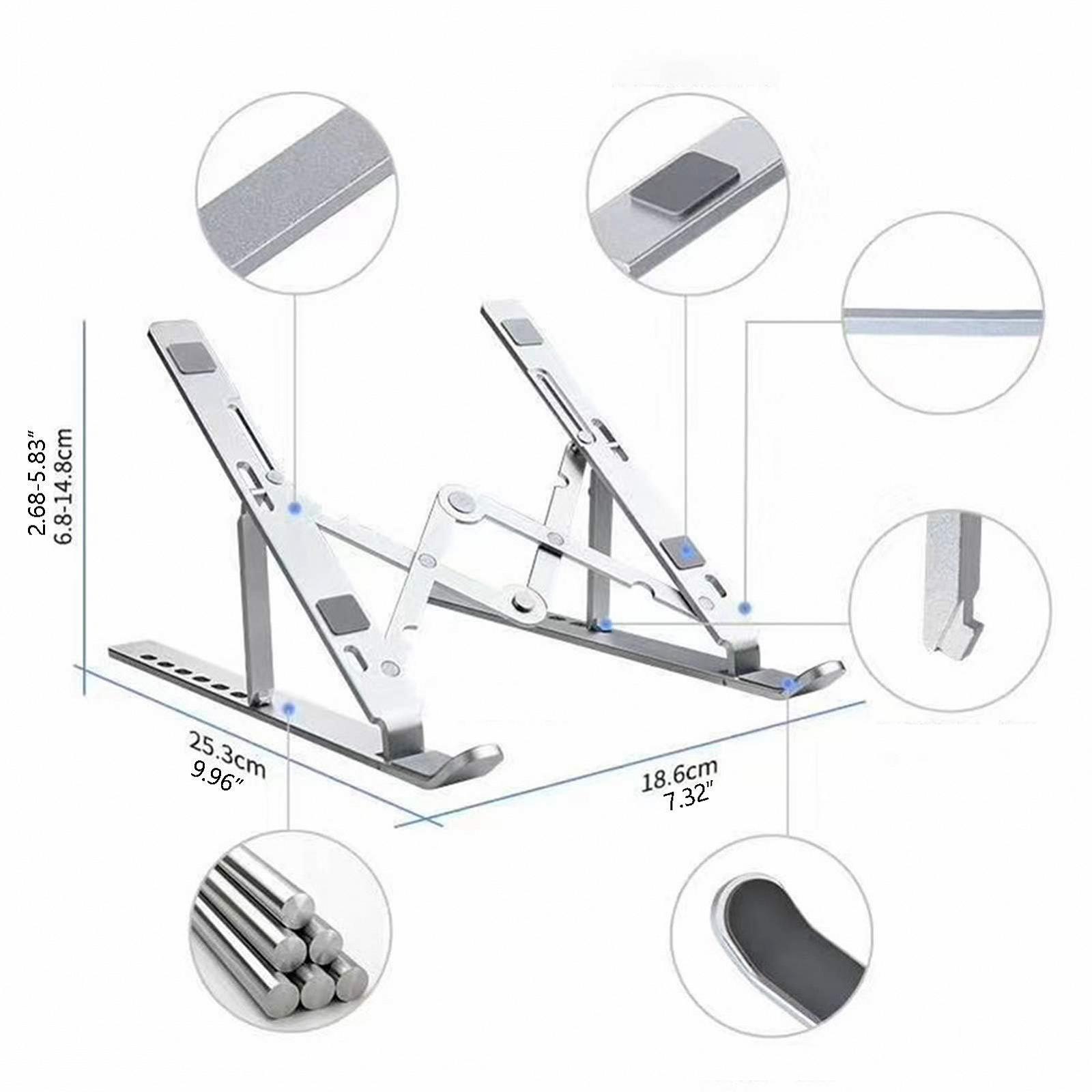 Ергономічна Підставка для ноутбука M-подібна Подвійна структура 7-рівневе регулювання висоти Складаний дизайн, фото №6