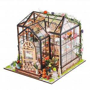 Миниатюрный набор Стеклянный цветочный домик DIY Кукольный дом с мебелью светодиодными лампами Деревянная головоломка для рукоделия для взрослых и подростков подарок на день рождения synthetic.ua - Фото 1