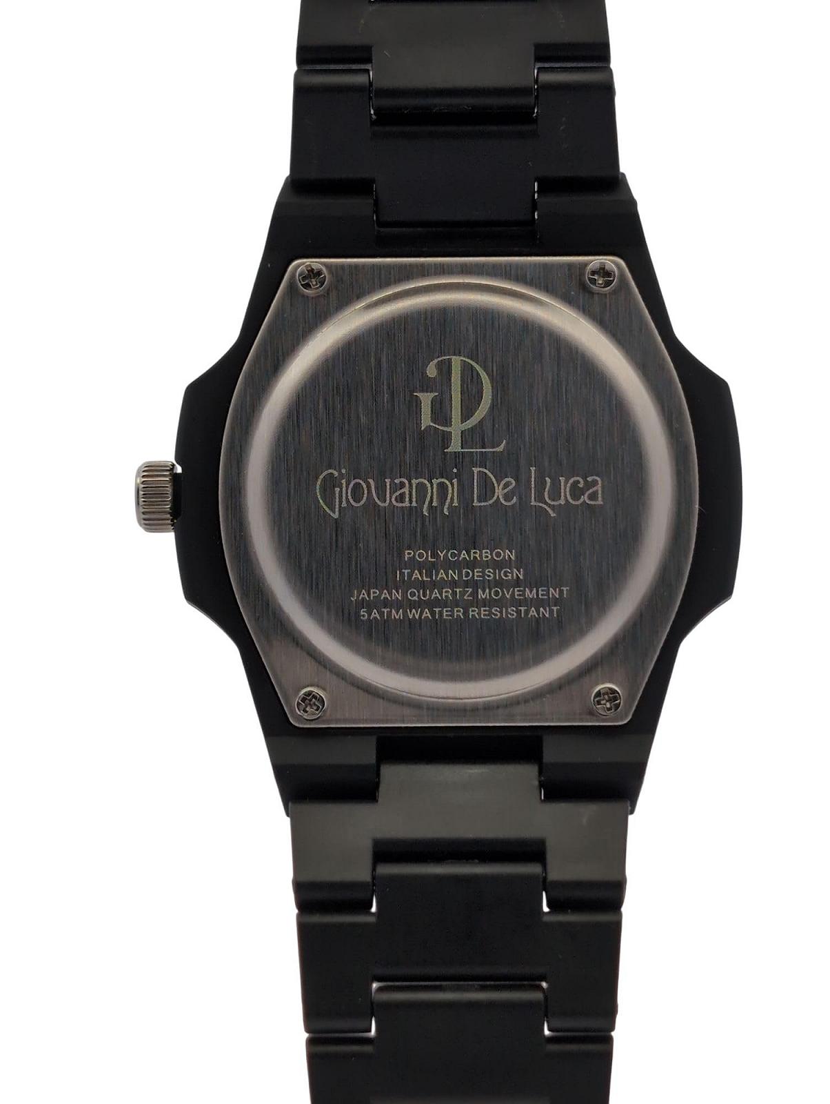Часы женские/мужские GDL GIOVANNI DE LUCA Elegant, корпус поликарбонат, 40.5 мм x 8.8 мм, черный циферблат с радужными кристаллами, белый ремешок, кварцевый механизм, черный, Modern, фото №3